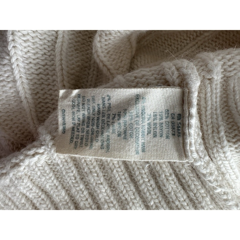American Eagle Women's Knit Sweater Hooded Beige Y2K Size M - Picture 12 of 12